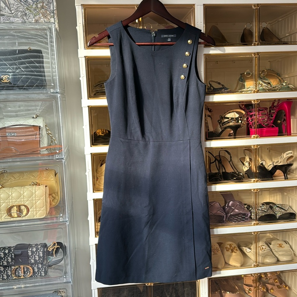 Tommy Hilfiger navy blue gold button dress